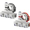 CGEAMDY 2 Pezzi Terminali di Batteria Connettori di Batteria, 12V Morsetto Sgancio Rapido Connettori Positivo Negativo, Con Rondelle Protezione per Auto Camion Barca, Con Dado ad Ala