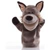 Proumhang Marionette a Mano per Bambini,Morbido Peluche Animale Zoo Marionetta per Bambini,Ragazzi,Ragazze,Grandi Bocche Mobili Lupo 25cm