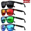 1-4 pezzi occhiali da sole sportivi polarizzati quadrati classici da uomo montatura per PC leggera UV400 per la guida pesca ciclismo unisex durata