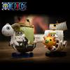Bandai One Piece 7 cm Anime Nave Figura Rufy Modello Giocattolo Super Carino Mini Barca THOUSANDSUNNY Going Merry Modello Assemblato Action Figure
