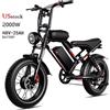 Bici elettrica S8 2000W Motore potente 48V 25AH Pneumatico da 20 pollici US Stock City Bike per pendolarismo per adulti Urban E Bikes