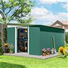 Outsunny Casetta da Giardino 8.9m² in Acciaio Zincato con 2 Prese d'Aria, Capanno Porta Attrezzi con Tetto Inclinato, Doppie Porte Scorrevoli Bloccabili e Guanti, 280x345x169/201cm