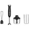 Midea Frullatore ad Immersione 600W, Funzione Turbo, Velocità Regolabile, Accessori Inclusi, Nero/Acciaio