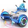 RCB Hoverboard 6,5 Pollici con Hoverkart, Pneumatici antiscivolo a LED, Sicurezza integrata, Hoverboard elettrico per bambini e adulti, perfetto per svago e usi esterni