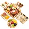 YES4QUALITY Set regalo tagliere di salumi di lusso, 23 pezzi, bambù, grande tagliere per formaggi e piatto di frutta per la festa del Ringraziamento o regalo di compleanno