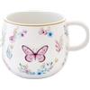 EASY LIFE Tazza in Porcellana 400ml in Color Box Fancy Garden Farfalla