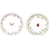 EASY LIFE Set 2 Piattini in Porcellana 16cm Fancy Garden Farfalla Coccinella