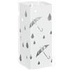EasyComfort Portaombrelli in Metallo con 4 Ganci e Vaschetta Raccogligocce, 15.5x15.5x41cm, Bianco