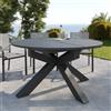Parama Tavolo da esterno ovale in alluminio grigio scuro allungabile 145/199x75cm | Juma