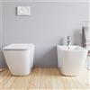 Parama Sanitari filomuro in ceramica bianco lucido vaso rimless sedile soft-close e bidet | Venezia