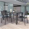 Parama Set da esterno grigio con tavolo allungabile 160/240x75cm e 4 sedie in alluminio | Zenor