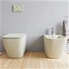 Parama Sanitari filomuro in ceramica khaki vaso rimless sedile soft-close e bidet | Venezia