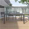 Parama Tavolo da esterno rettangolare in alluminio tortora allungabile 160/240x90xh75cm con top a doghe | Marel