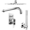 Parama Set doccia cromato - Miscelatore incasso 2 vie Greta, braccio 40cm, soffione slim 30cm e doccino