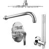 Parama Set doccia cromato - Miscelatore incasso 2 vie Mia, braccio 35cm, soffione slim 30cm e doccino