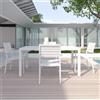Parama Set da esterno bianco con tavolo allungabile 160/240x75cm e 4 sedie in alluminio | Zenor