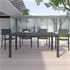Parama Tavolo da esterno rettangolare in alluminio grigio scuro allungabile 160/240x90xh75cm con top a doghe | Marel