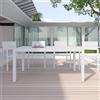 Parama Tavolo da esterno rettangolare in alluminio bianco allungabile 160/240x90xh75cm con top a doghe | Marel