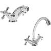 Parama Coppia miscelatori lavabo alto bidet con scarico a saltarello e piletta in acciaio inclusa | Julia