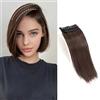 XFSRG Extension Capelli a Clip Capelli Lisci Estensioni Dei Capelli Umani Reali Naturale Capelli in un Unico Pezzo Naturale Adatto per Capelli Diradati（Marrone）