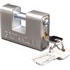 Britanium® BRP84 Lucchetto Antiscasso Corazzato - Serratura per Cancello Esterno, Garage e Container - Lucchetto Monoblocco 84mm con 5 Chiavi, Alta Sicurezza per Magazzino e Saracinesca Blindata