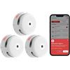 X-Sense Rilevatore di Fumo Connesso con Batteria Sostituibile, Rilevatore di Fumo Wi-Fi Conforme alla Norma EN14604, Notifiche Tramite Applicazione, XS01-WX, Confezione da 3