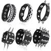 HICARER 6 Pezzi Bracciale Tempestato di Punk Bracciale in Pelle con Rivetti per Natale