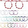 SOFPLATE 24 pz 12 colori 7 nodi Braccialetto Rosso Protezione Braccialetti di Corda Colorati Intrecciati Poliestere Assortito Regolabile In Nylon Fortuna Corde Tibetane Corde per Gioielli Amicizia Reg