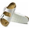 Birkenstock Sandali Arizona Birko Flor Bianchi Unisex Calzata Stretta