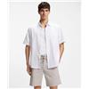 BOSS ORANGE Boss Camicia regular fit in cotone Oxford lavato delicato Bianco Uomo