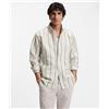 BOSS ORANGE Boss Camicia regular fit in lino e cotone a righe Uomo