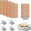 PATIKIL 5 Set Stoppini in Legno 0.8x1.4 Pollici per Candele, Stoppini Naturali Cavi con Fori A Losanga E Clip Metalliche, Kit Forniture per Candele Fai da Te per Artigianato