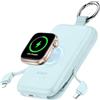 RORRY Caricabatterie Portatile, 10000mAh PD 20W Ricarica Rapida Power Bank Caricabatterie Portatile con Cavi Integrati, Pacco Batteria da Viaggio per iPhone 17/16/15/14/13/12 e Apple Watch Ultra/11/10