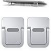 PFLYPF Supporto per computer portatile 2 pezzi, pieghevole, adesivo, ergonomico e invisibile, compatibile con molti computer portatili (argento)