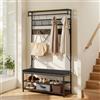 VEVOR Scaffale Appendiabiti da Ingresso Supporto Attaccapanni con Ripiano Scarpiera 1015 x 400 x 1830 mm, Armadietto Portabiti Autoportante Griglia Metallica da Ingresso Camera da Letto, Soggiorno