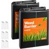 VEVOR Telo Anti Erbacce 2x 1,2x15,2 m Tessuto Pacciamante da Giardino 90 g/m², Tappetino Anti Erbacce in Polipropilene, Barriera Pacciamante per Serre, Giardino, Fattoria, Prato, Paesaggistica, Nero