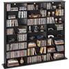 VEVOR Mobiletto Armadietto 142 x 22 x 130 cm Porta DVD CD Libri Giochi Multimediale 24 Scomparti 8 Ripiani, Armadio Autoportante Salvaspazio per CD DVD Dischi di Giochi per Studio Soggiorno Casa, Nero