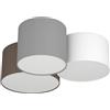 Eglo Plafoniera Pastore, plafoniera in tessuto a tre punti luce, acciaio, tessuto, bianco, antracite marrone, grigio, E27