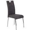 Hela Tische Susi Set da 1 sedia per sala da pranzo, con rivestimento effetto vintage di colore grigio antracite, struttura cromata, schienale con impugnatura e portata da 120 kg