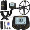 Hazlewolke Metal Detector Professionali Oro con Bobina di Ricerca Impermeabile a Doppia D da 14'', 4 Modalità, Alta Sensibilità e Localizzazione, Metaldetector con Display LCD Retroilluminato