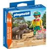 Playmobil 72025 duopack ranger con rinoceronte