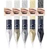 MTUVKGT Diamond Liquid Glitter Eyeliner Set, 5 Colori Ombretto Glitter Liquido Metallico, Ombretti Luccicante Impermeabile a Lunga Durata Makeup, Trucco Occhi Scintillante ad Alta Pigmentazione (48E)