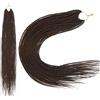 FDEETY 24 Pollici Extension per Treccine Africane Lunga Extensione per Capelli con Treccia Sintetica Braiding Hair Extensions Crochet Trecce Torsione per le Donna (Marrone Scuro)