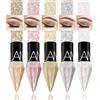 MTUVKGT Diamond Liquid Glitter Eyeliner Set, 5 Colori Ombretto Glitter Liquido Metallico, Ombretti Luccicante Impermeabile a Lunga Durata Makeup, Trucco Occhi Scintillante ad Alta Pigmentazione (12L)