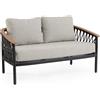BIZZOTTO ANDREA SPA Divano da Giardino Fenix 2 Posti Antracite 140x75x85 cm, Alluminio con Cuscini