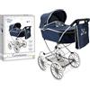 TEOREMA S.R.L. CARROZZINA PORTA BAMBOLE BLUE STRUTTURA IN METALLO H90CM CON BORSETTA