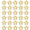 PATIKIL 50pz Stelle Applicazioni da Cucire, Toppe Decorative Adesive per Tessuti Patch a Stelle Luccicanti Tessuto Pu Imbottito per Fai da Te Decorazione Matrimonio Casa, Oro Chiaro