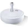 GARDENIX Base per ombrellone, Rotondo, Bianco, Effetto Rattan, in plastica, riempibile con Sabbia, Acqua, Ghiaia in Giardino, Spiaggia, terrazzo, portaombrelli