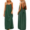nnOuOnn Abito senza maniche con schiena scoperta da donna, stile cami, estivo 2026, lungo maxi, casual, prendisole da spiaggia, abiti da casa fluenti a schiena aperta per le vacanze, tinta unita