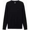 Armani Exchange Maglione Uomo Icon Project, Logo Ricamato, Nero, XXL